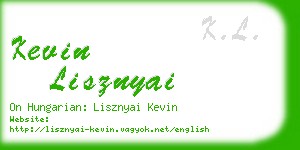 kevin lisznyai business card